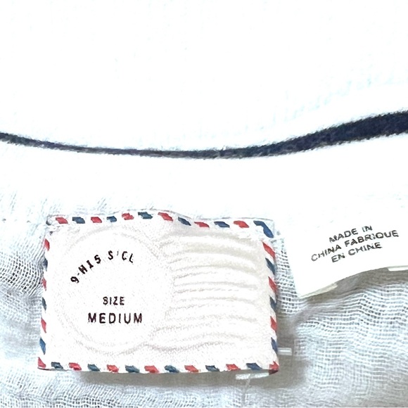 Anthropologie Striped Mixed Media Shirt Size Medium New - Picture 6 of 8